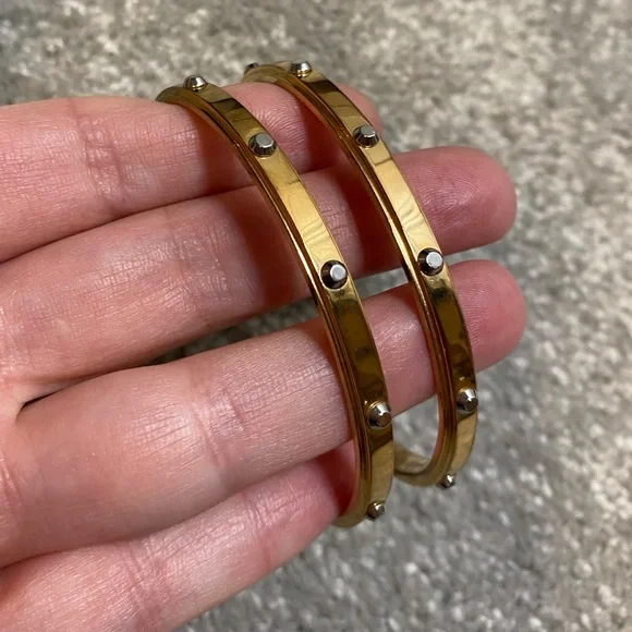 Michael Kors Heritage Astor Studded Cuff Bracelet Rose Gold and Silver Tone - Picture 4 of 8